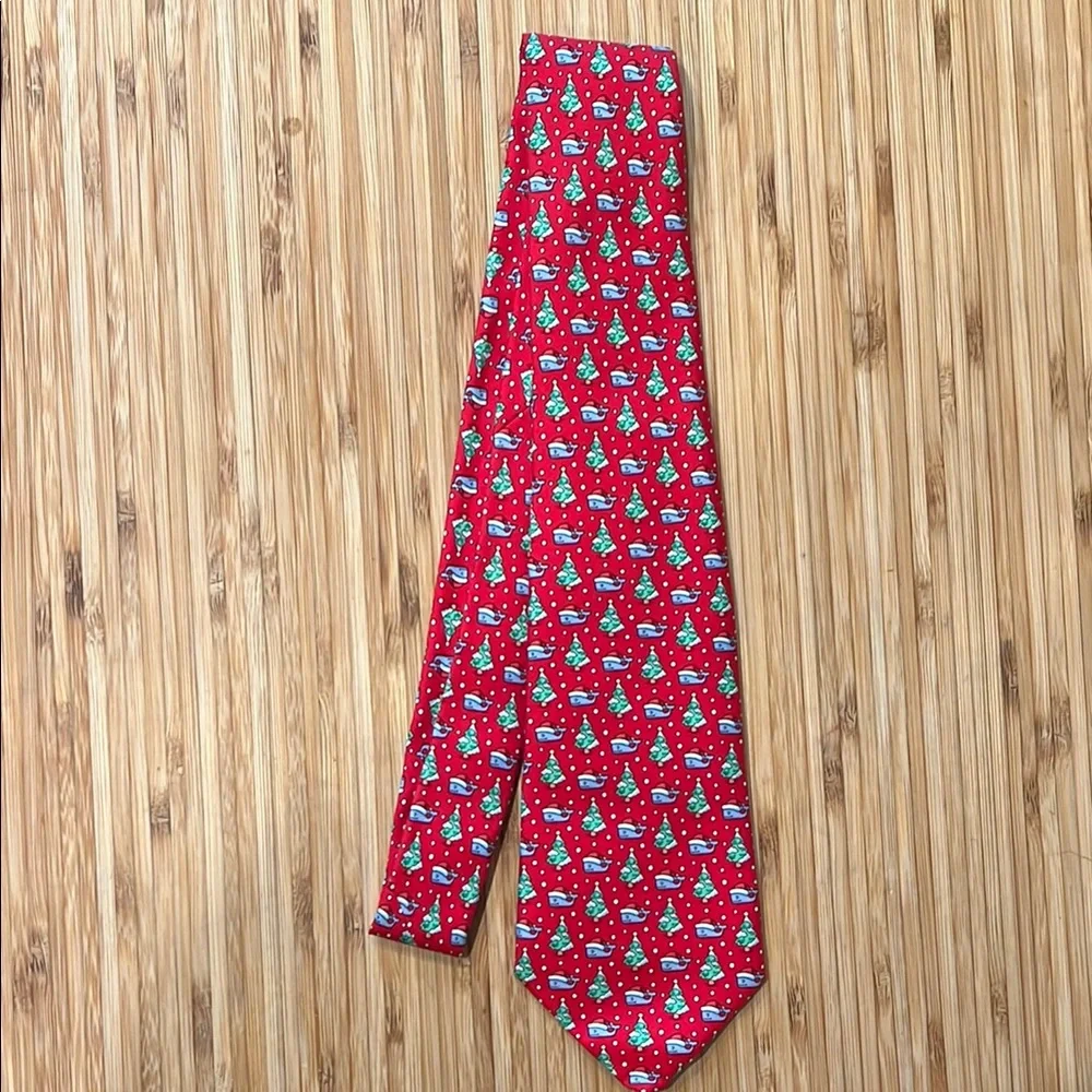 Festive Red Christmas Tree Pattern Tie